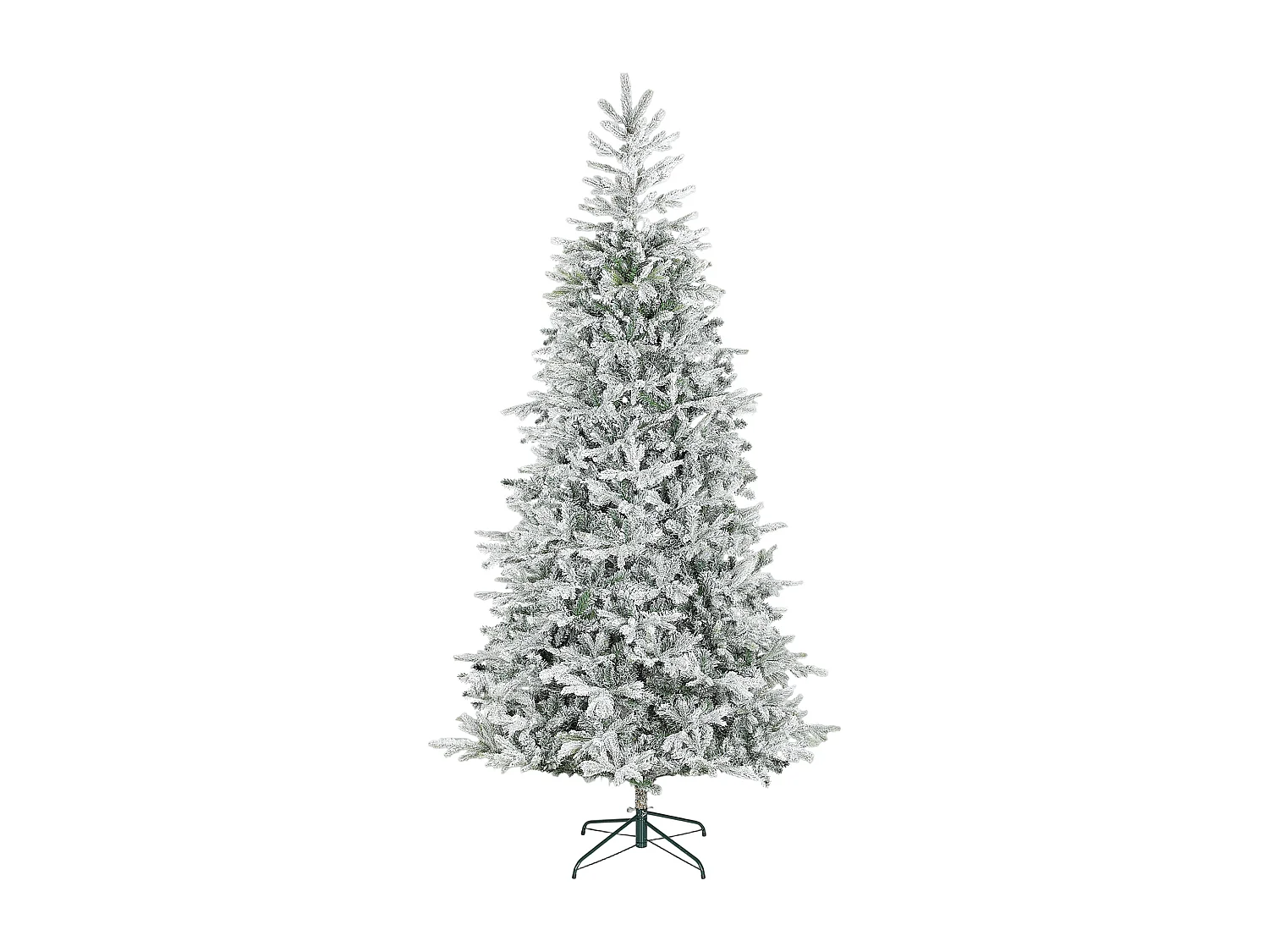 Albero di natale 210 cm innevato con base in metallo pieghevole