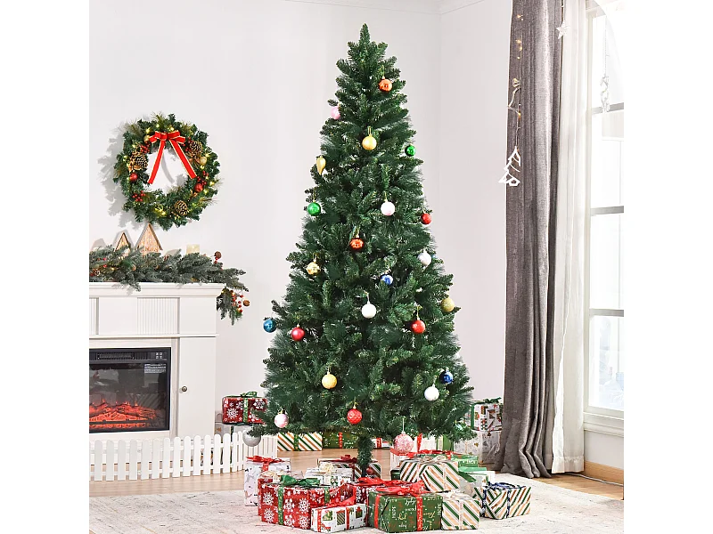 Albero di natale artificiale pvc con base 1064 rami φ105x210cm