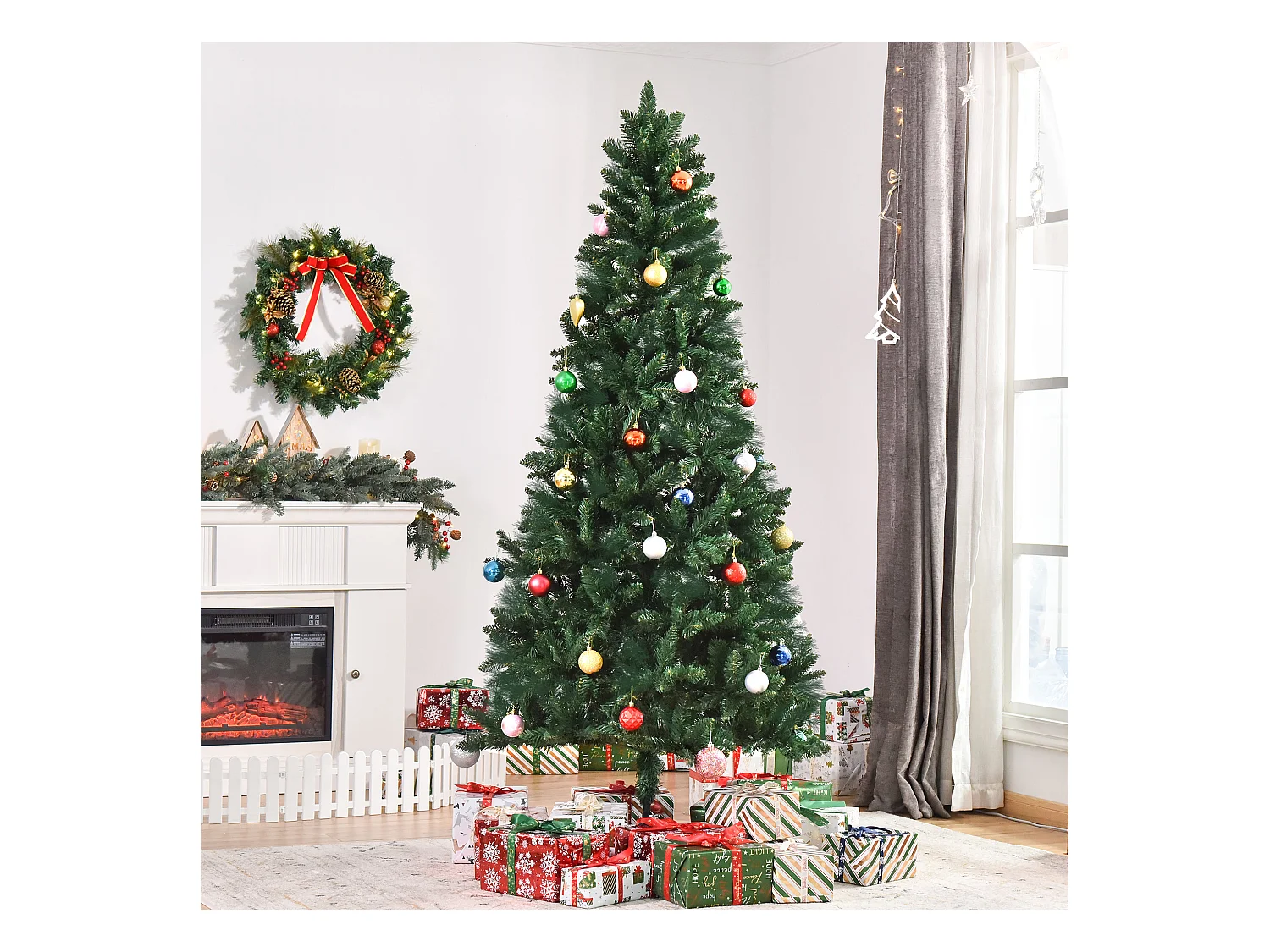 Albero di natale artificiale pvc con base 1064 rami φ105x210cm