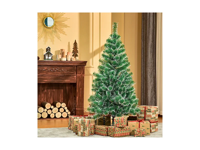 Albero di natale artificiale da 416 rami in pet e metallo verde