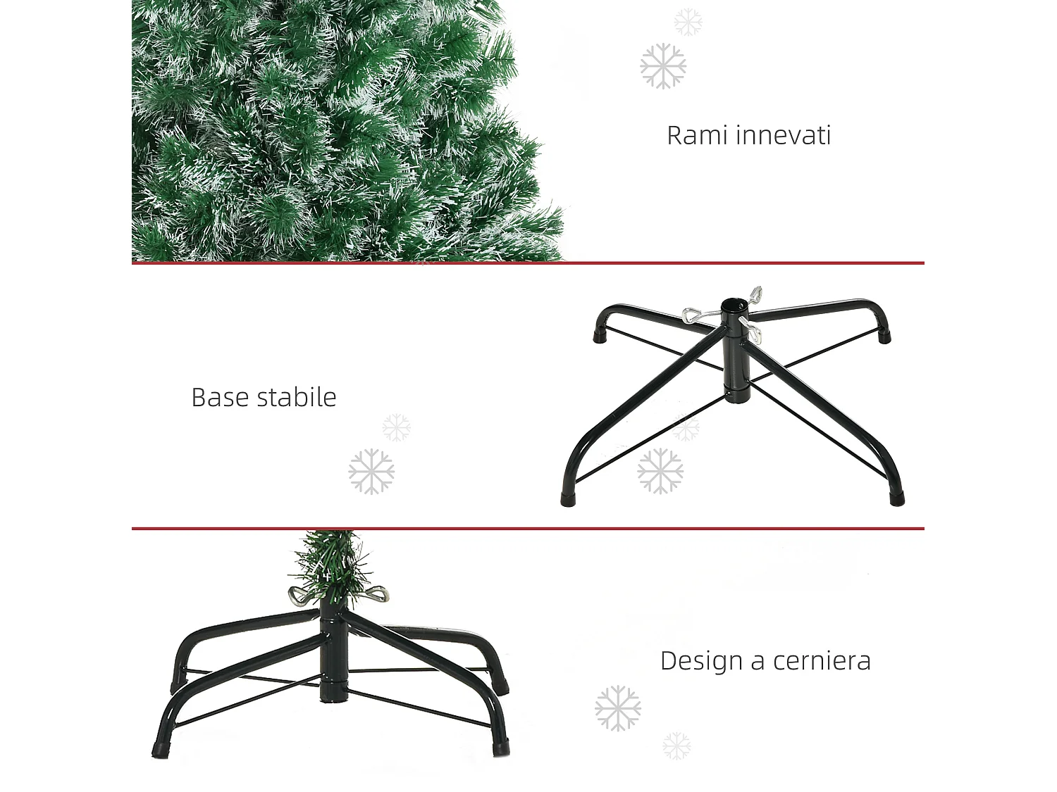 Albero di natale artificiale da 416 rami in pet e metallo verde