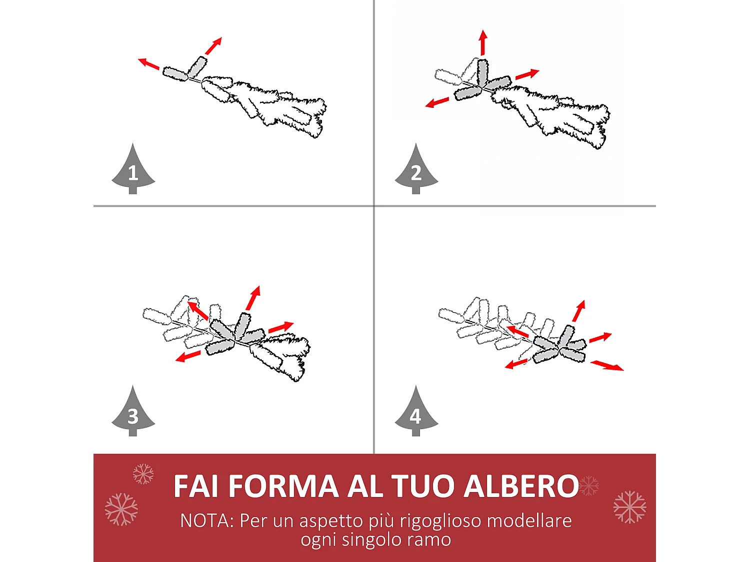 Albero di natale artificiale 90cm a fibre ottiche e 12 luci led