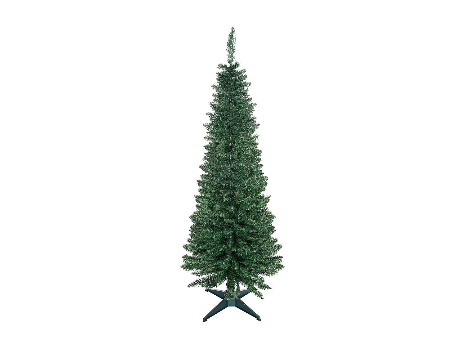 Albero di natale alto 150cm con base in plastica verde