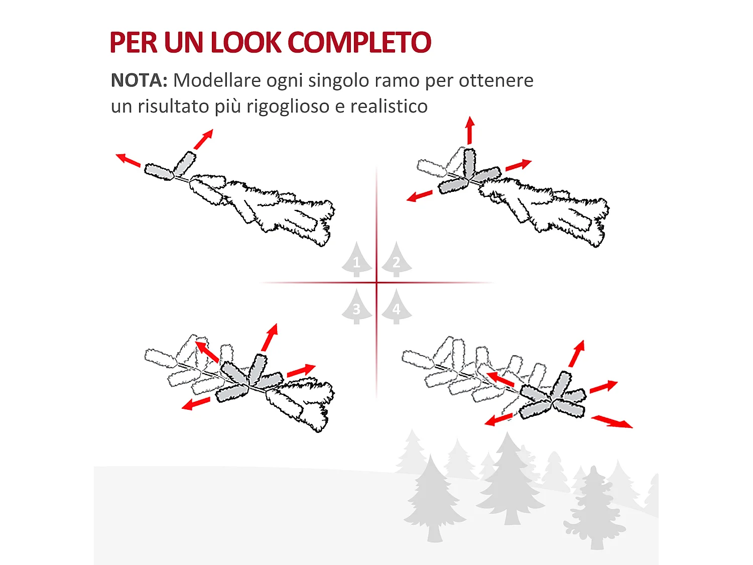 Albero di natale alto 150cm con base in plastica verde