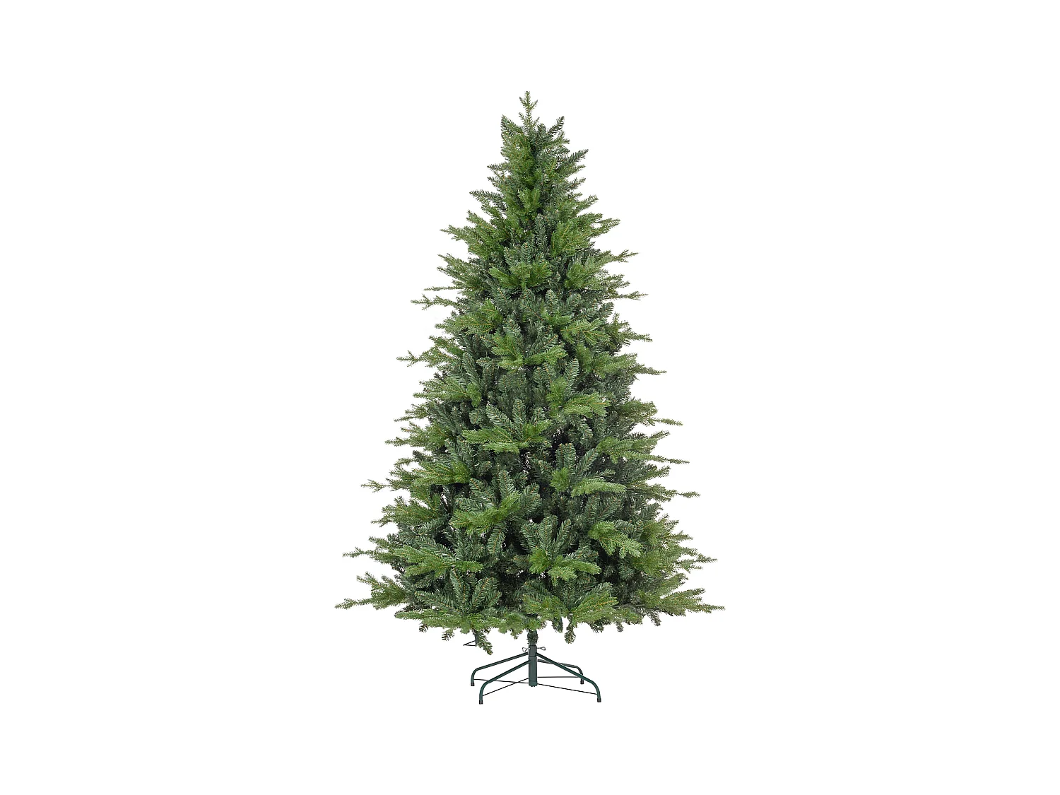 Albero di natale 210 cm verde artificiale con base in metallo