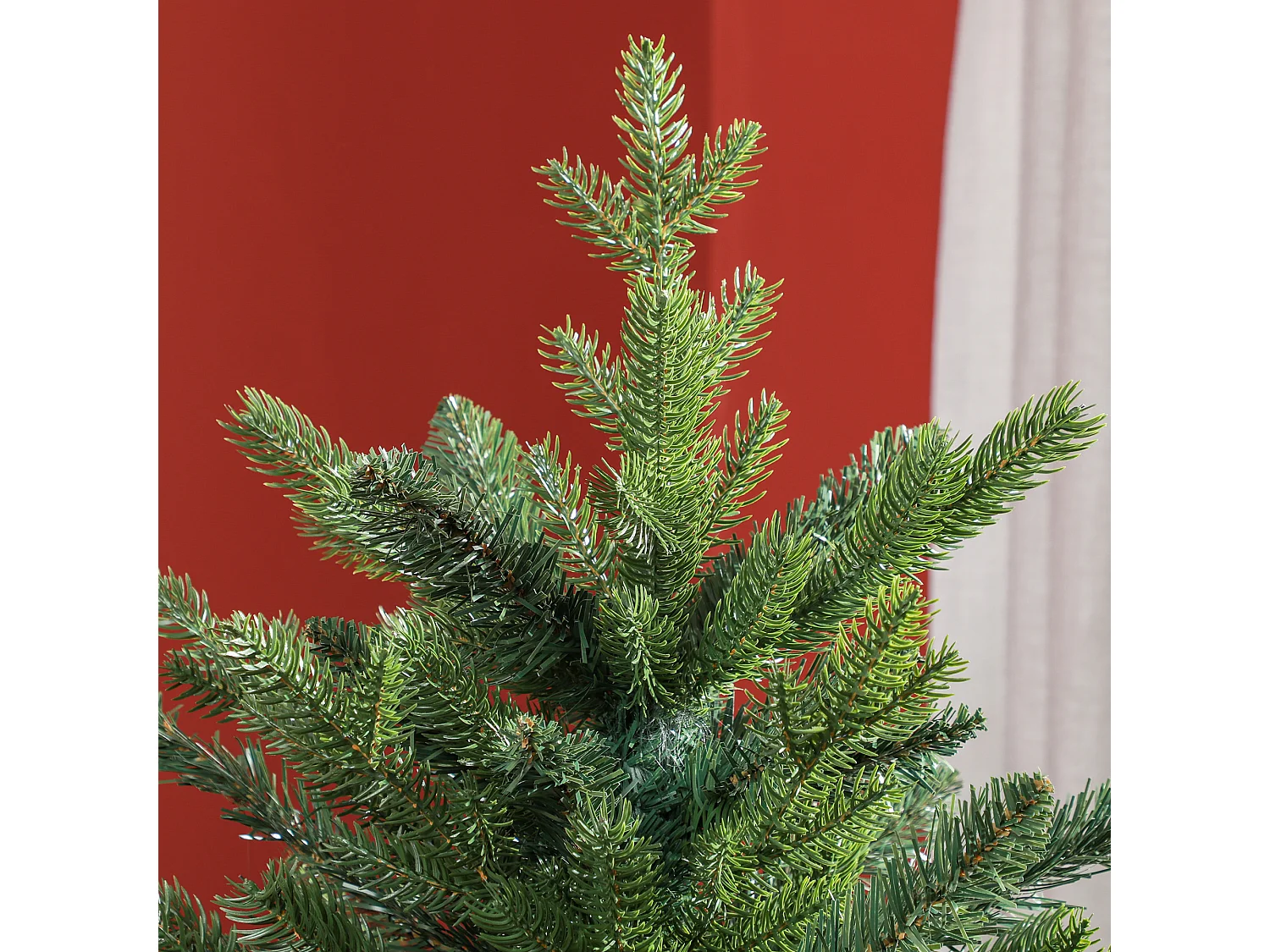 Albero di natale 210 cm verde artificiale con base in metallo