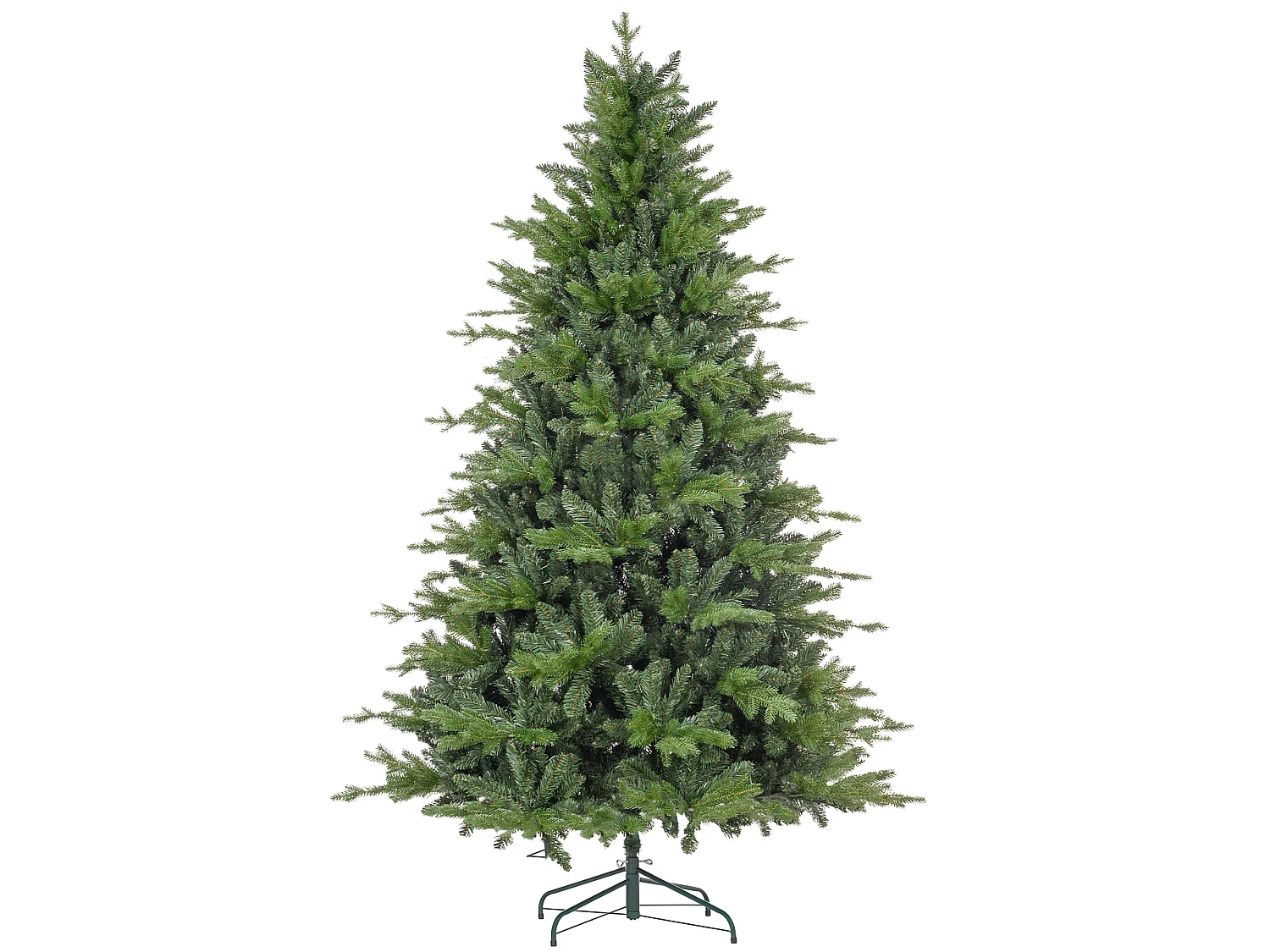 Albero di natale 210 cm verde artificiale con base in metallo