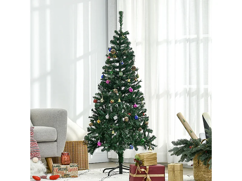 Albero di natale 150cm con 420 rami in pvc ignifughi verde