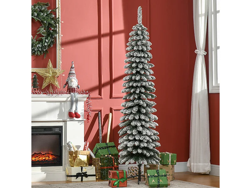 Albero di natale innevato con 395 rami 46x46x180cm verde