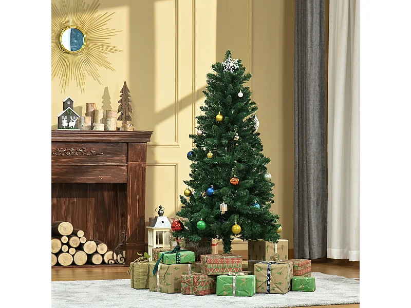 Albero di natale artificiale in pvc con base 454 rami φ75x150cm
