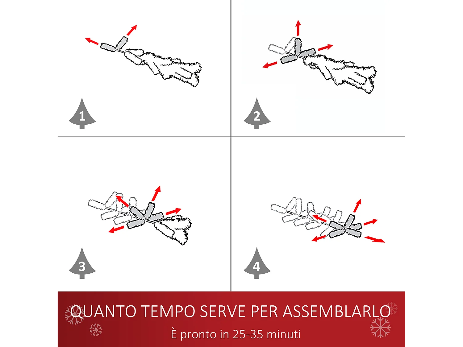 Albero di natale da 150cm 170 luci led fibre ottiche multicolor