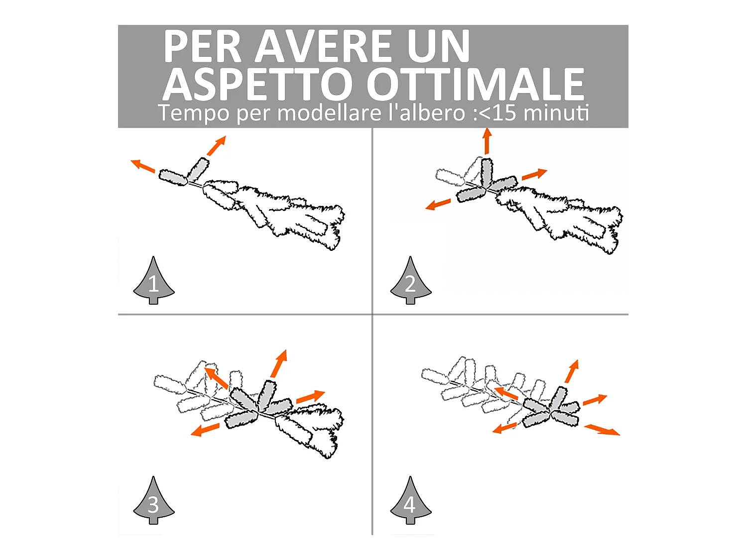 Albero di natale artificiale con rami e fibre ottiche in pvc verde
