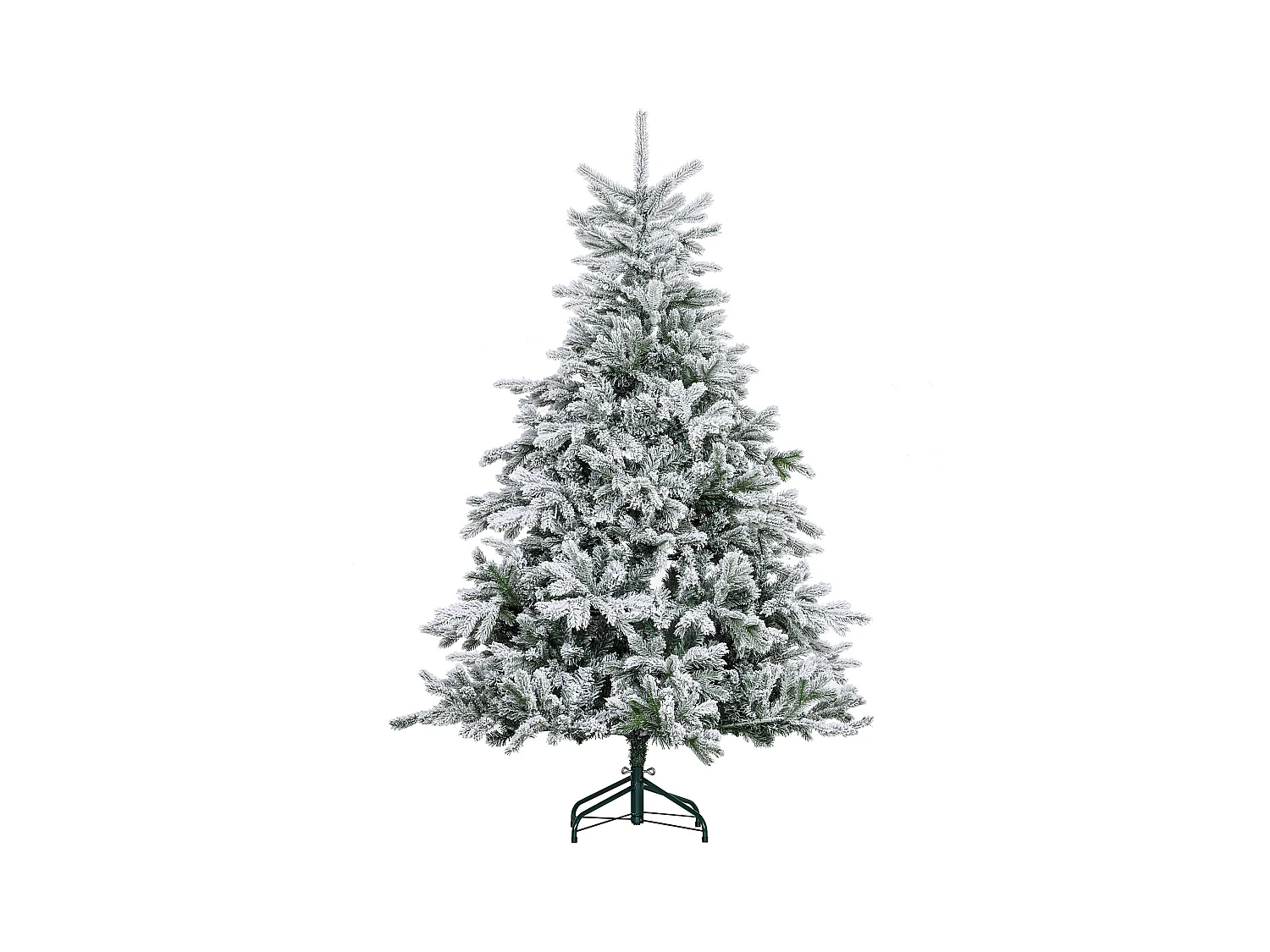 Albero di natale 180 cm innevato con 1321 rami ignifughi verde