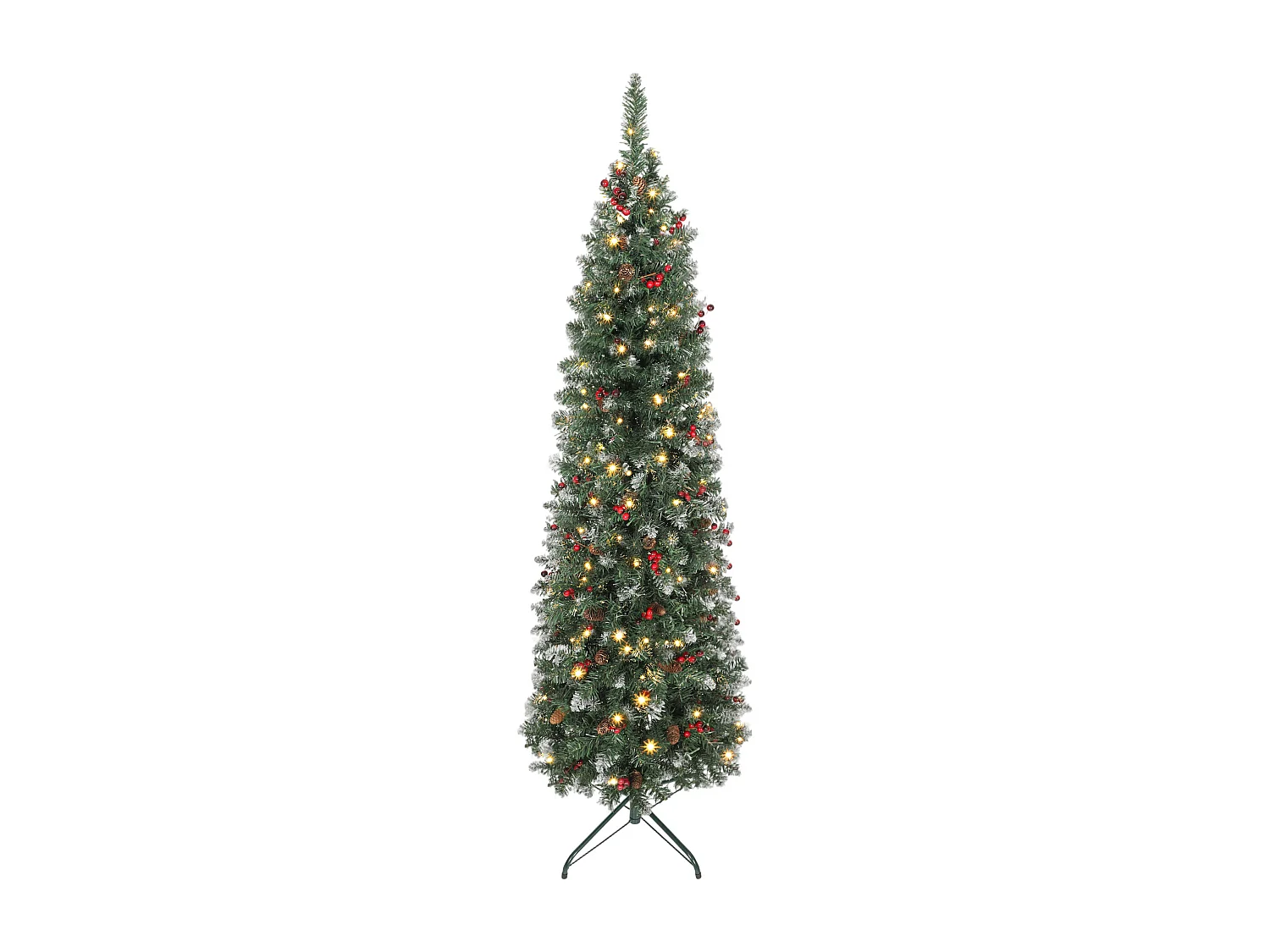 Albero di natale illuminato con 200 luci led e 461 rami Ø65x180 cm