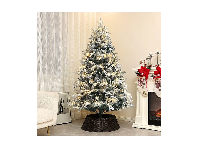 Albero di natale artificiale 180cm con luci e 793 rami innevati