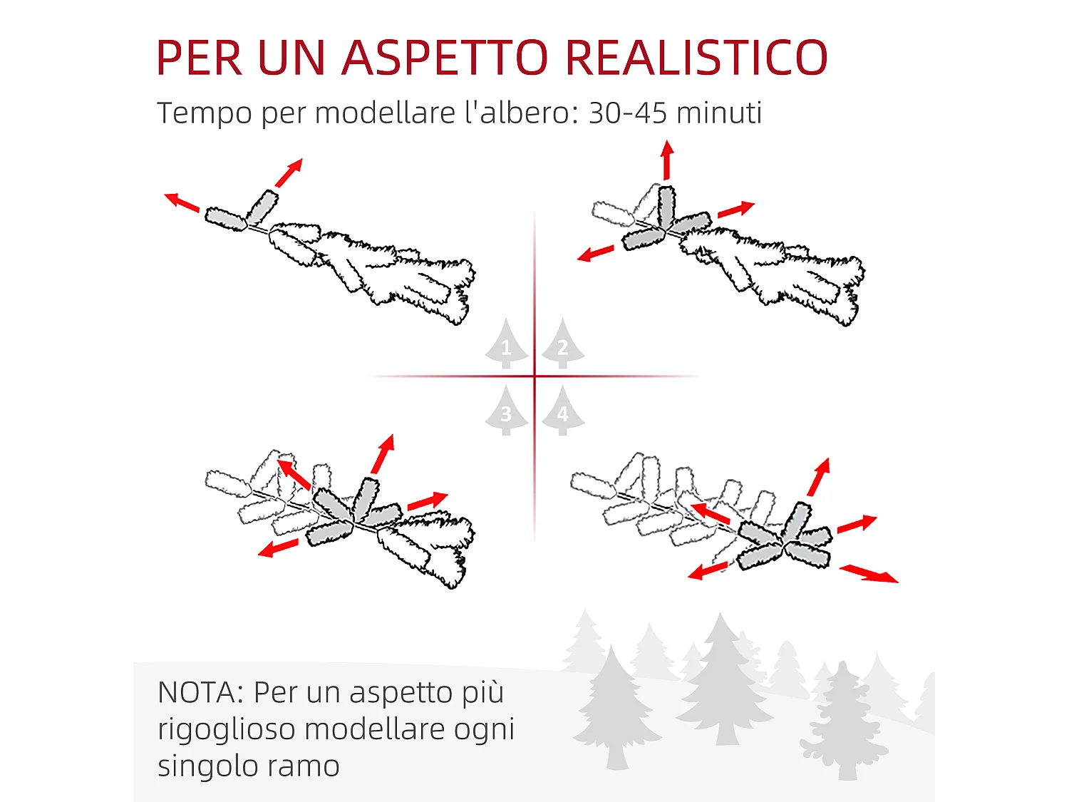 Albero di natale artificiale 210 cm con 687 rami alto e stretto verde