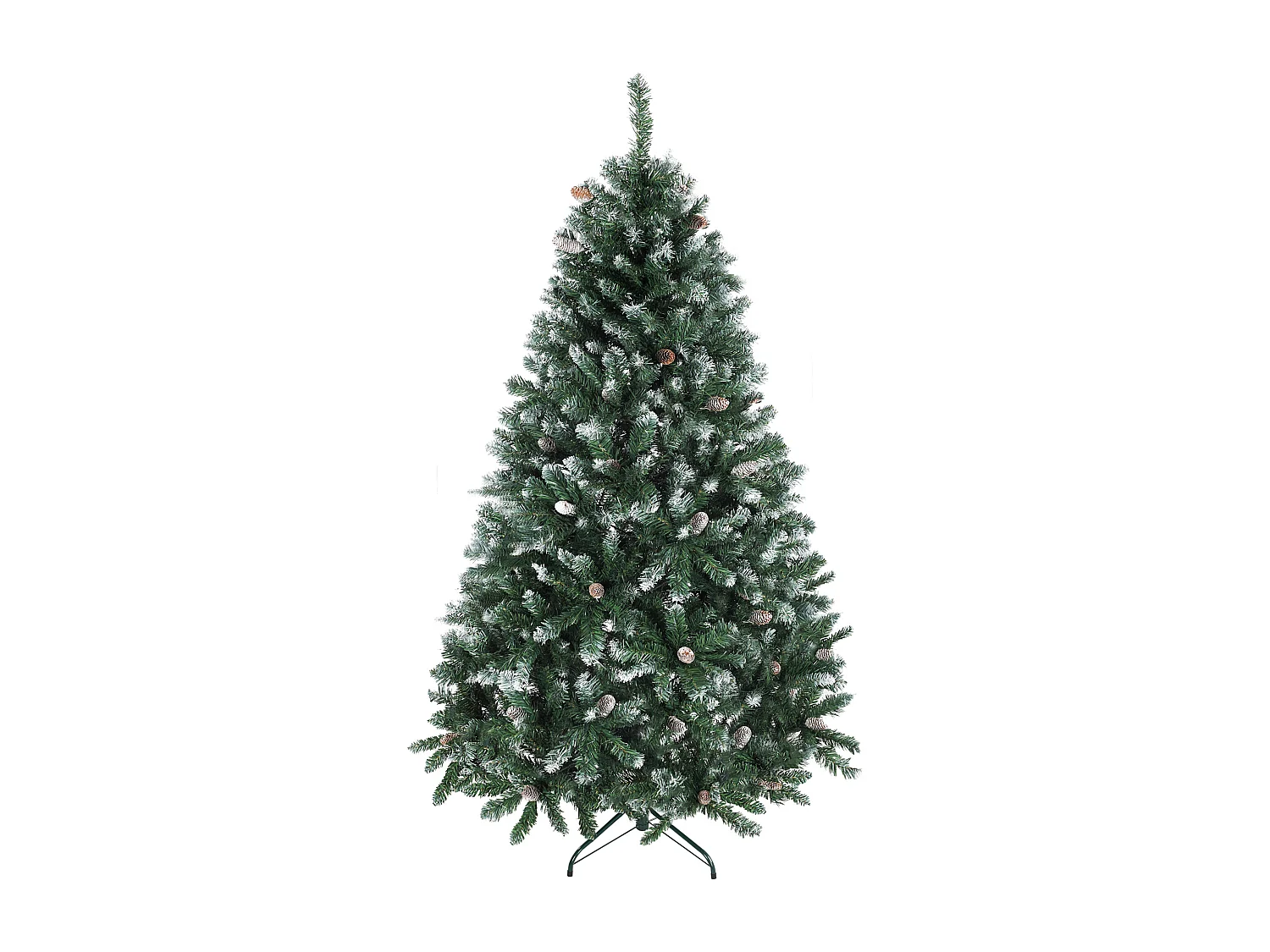 Albero di natale innevato alto 180 cm con pigne e 910 rami