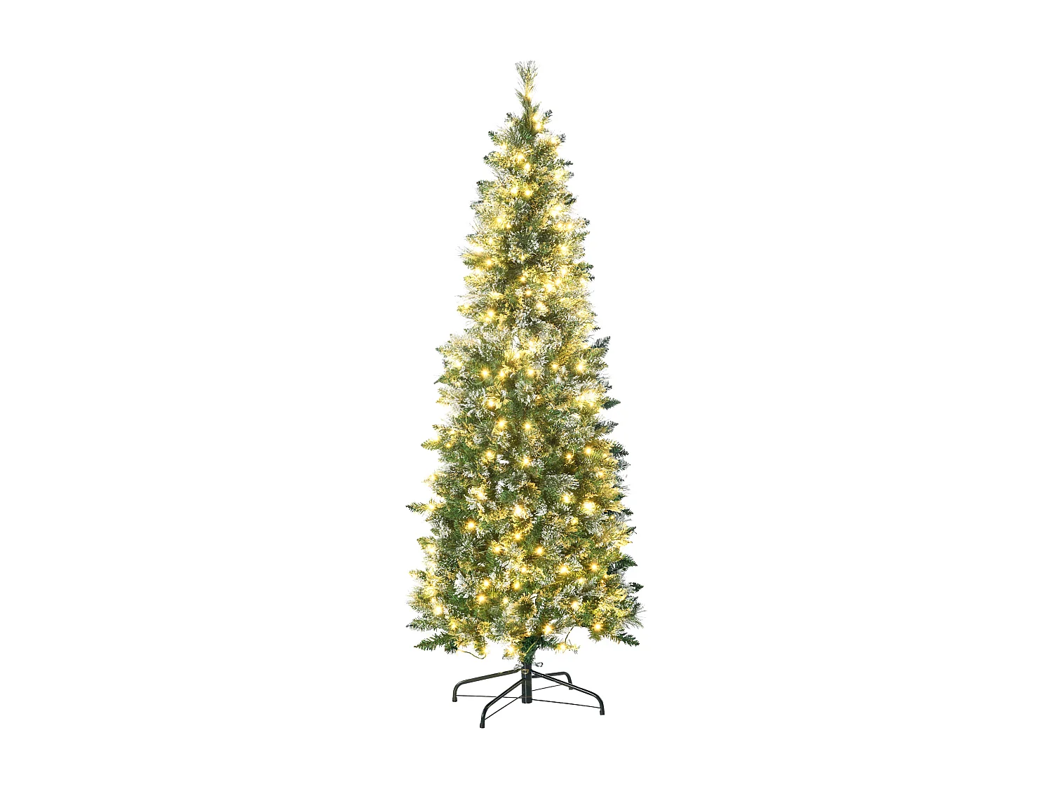 Albero di natale 180 cm innevato con 240 luci led e 618 rami
