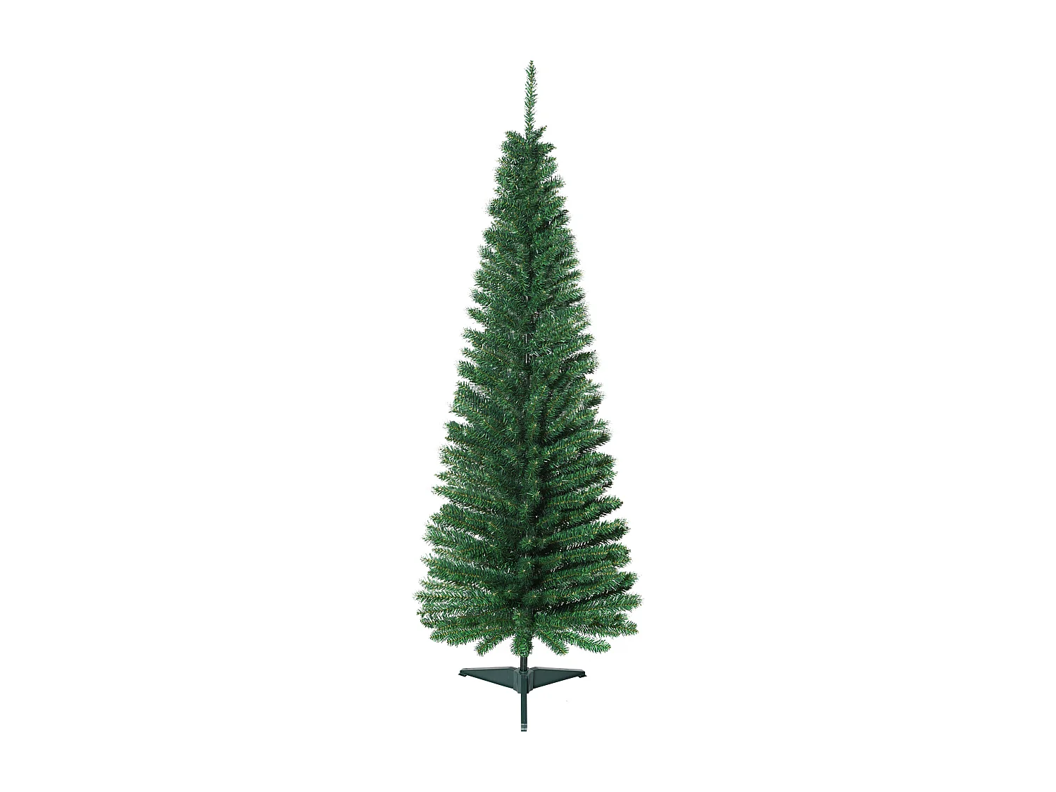 Albero di natale artificiale con rami e base rimovibile in pvc verde