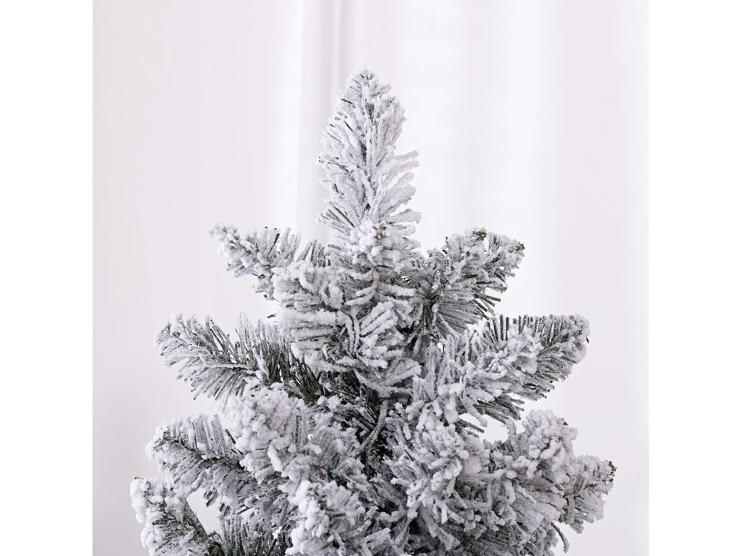 Albero di natale 180 cm innevato con 329 rami e luci led verde