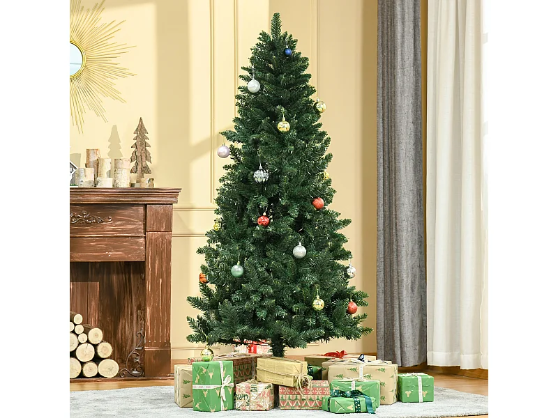 Albero di natale artificiale in pvc con base 724 rami φ90x180cm
