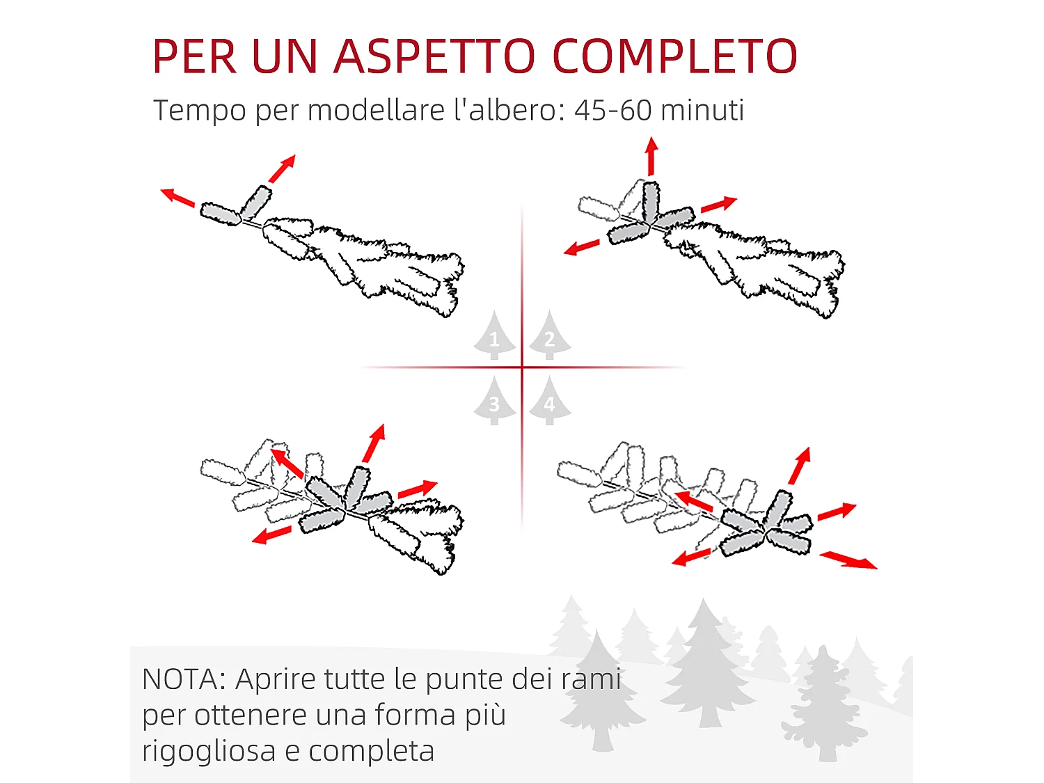 Albero di Natale Innevato 225cm con 988 Rami e Base in Acciaio