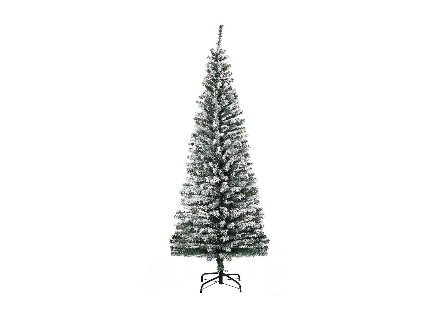 Albero di natale innevato con 492 rami e base in acciaio Ø60x180 cm