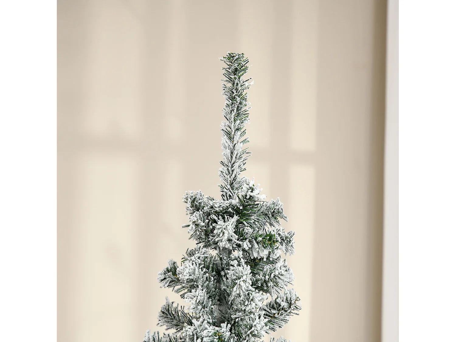 Albero di natale innevato con 492 rami e base in acciaio Ø60x180 cm