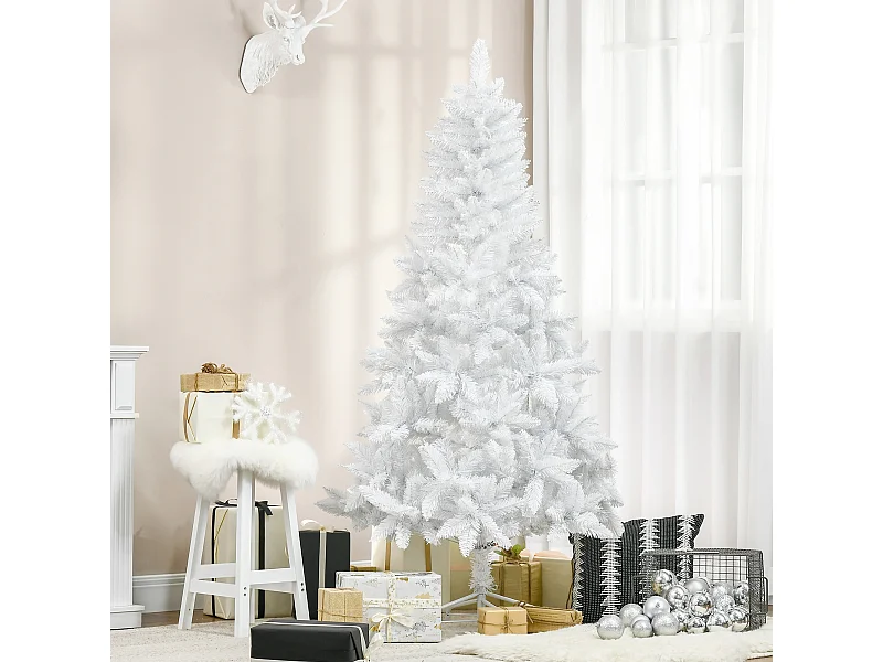 Albero di natale bianco con 550 rami in pvc ø102 x 180cm