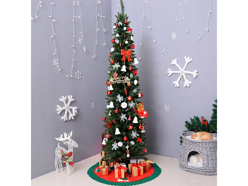 Albero di natale 210 cm in pvc con 499 rami e base verde