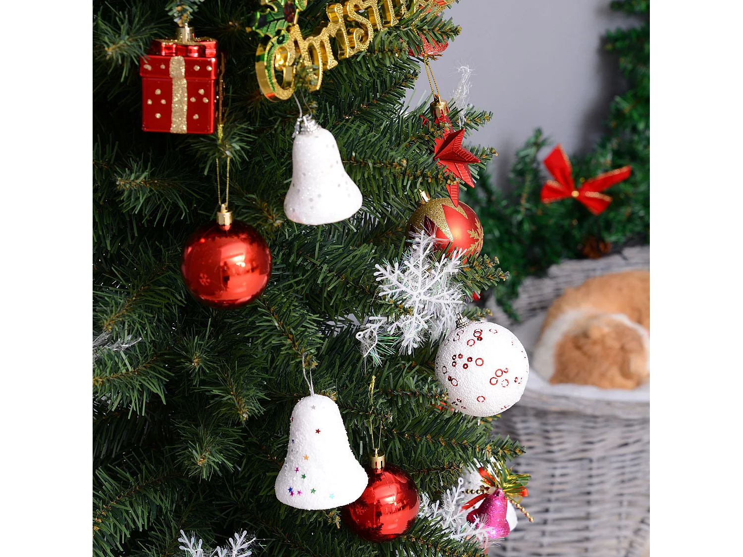 Albero di natale 210 cm in pvc con 499 rami e base verde