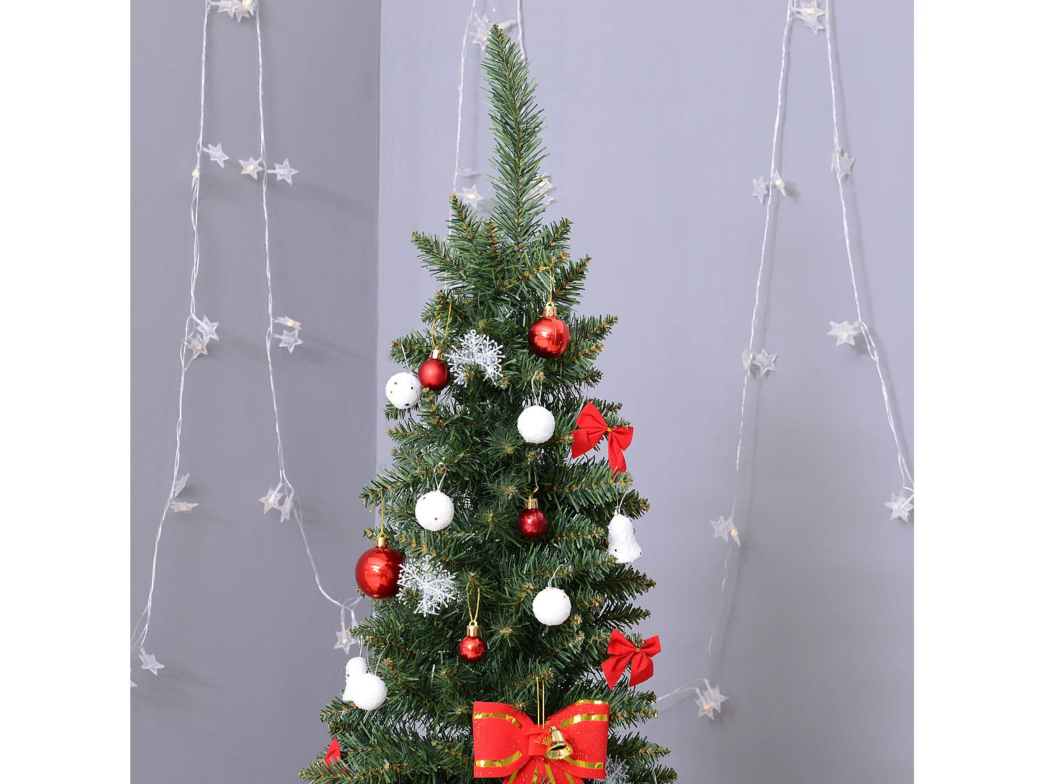 Albero di natale 210 cm in pvc con 499 rami e base verde