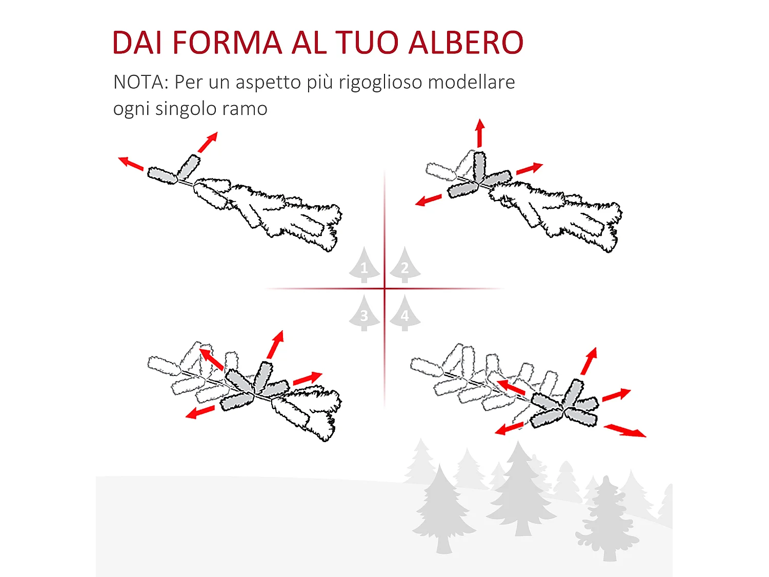 Albero di natale con led e fibre ottiche in pvc verde