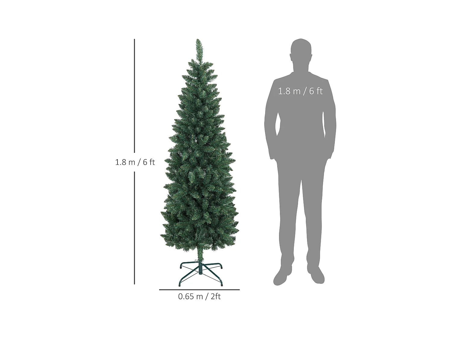 Albero di natale artificiale 182.88 cm con 479 rami