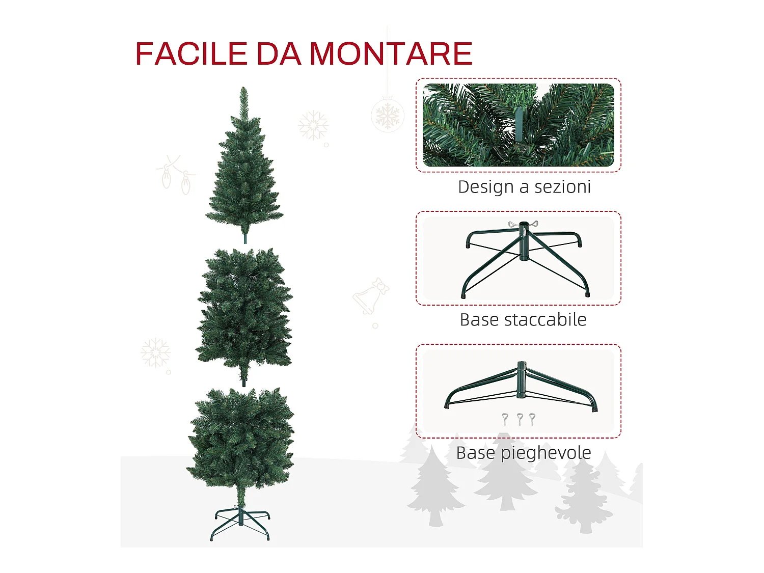 Albero di natale artificiale 182.88 cm con 479 rami
