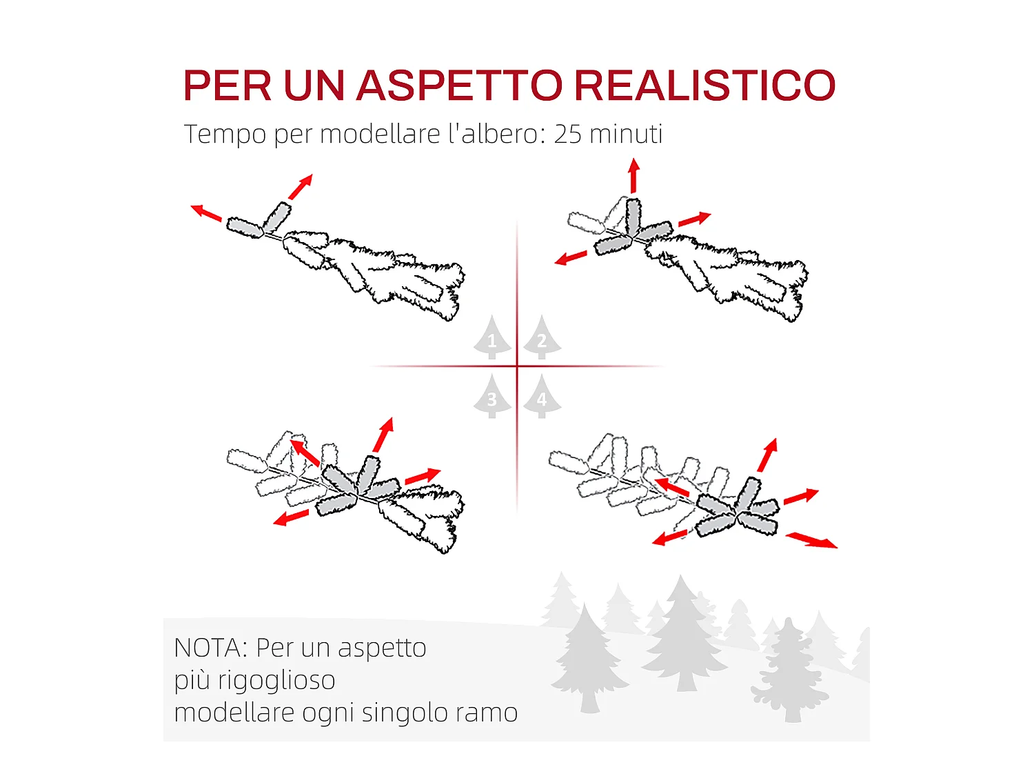 Albero di natale artificiale 182.88 cm con 479 rami