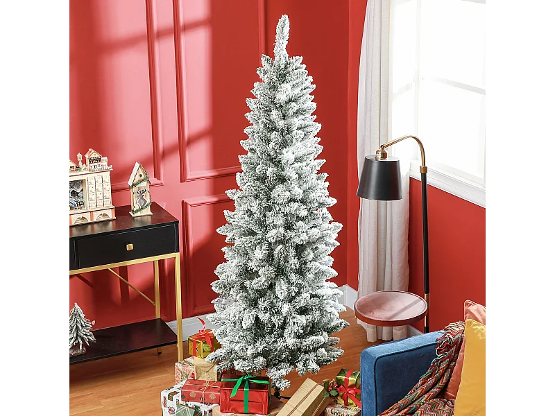 Albero di natale artificiale 182.88 cm con 479 rami innevati verde