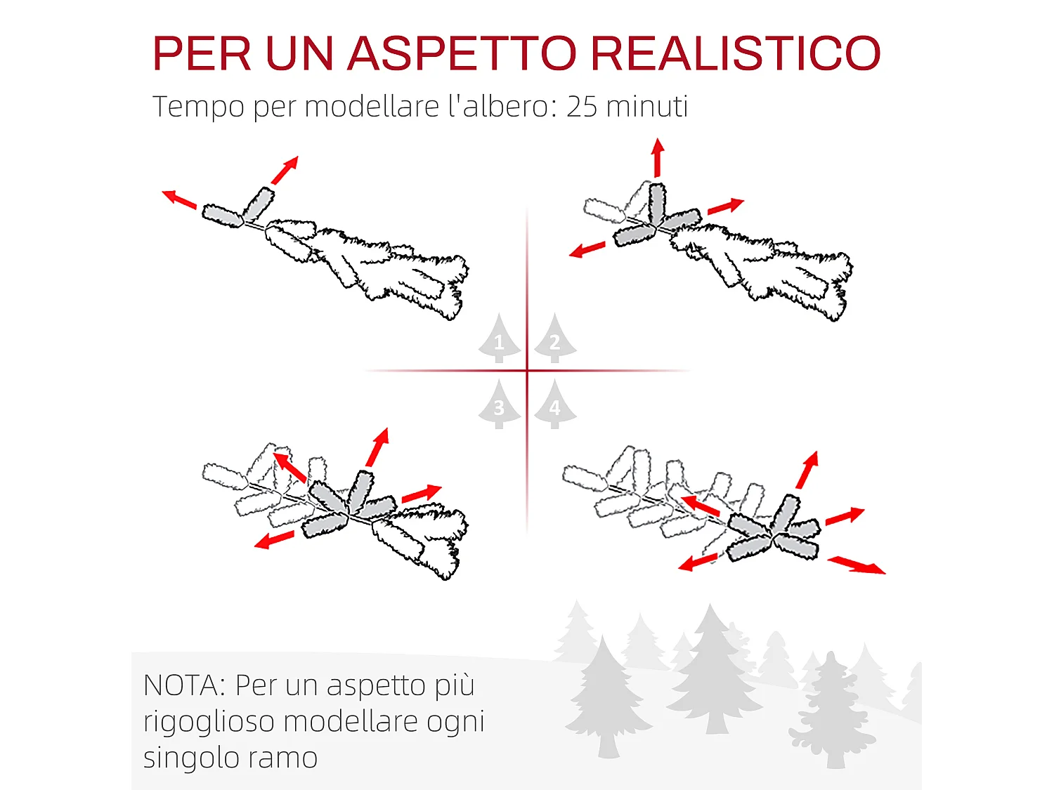 Albero di natale artificiale 182.88 cm con 479 rami innevati verde