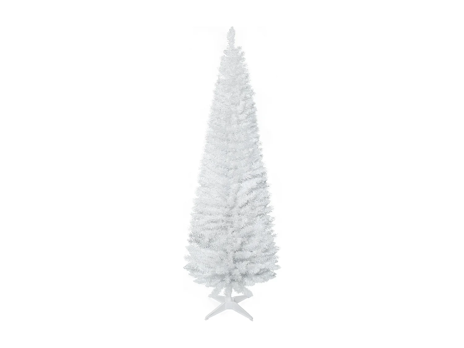 Albero di natale 180 cm bianco con 390 rami e base in plastica