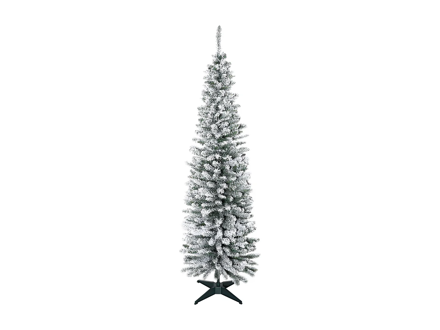 Albero artificiale innevato con rami e base rimovibile in pvc bianco