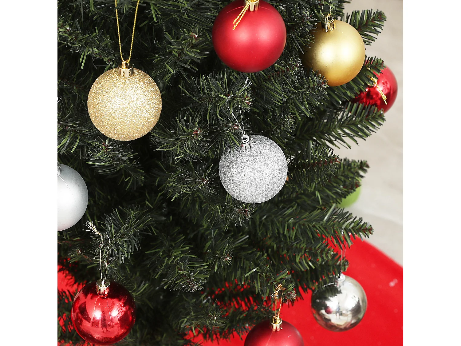 Albero di natale artificiale slim alto 195cm con 390 rami