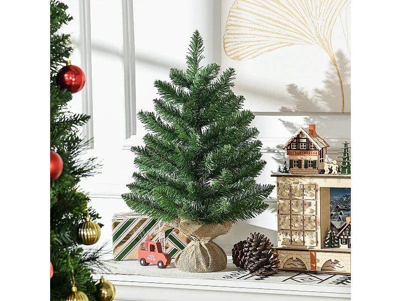 Albero di natale con rami folti e aghi realistici in pvc verde