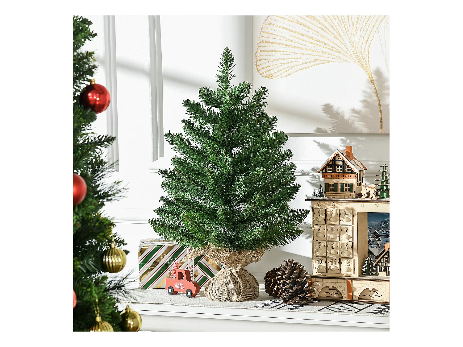 Albero di natale con rami folti e aghi realistici in pvc verde