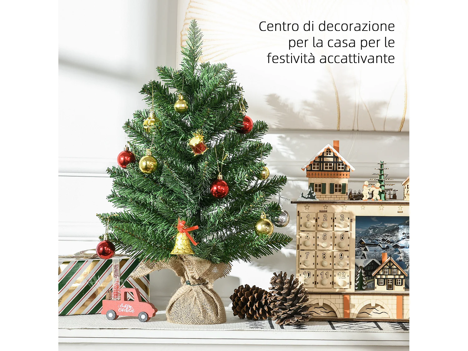 Albero di natale con rami folti e aghi realistici in pvc verde