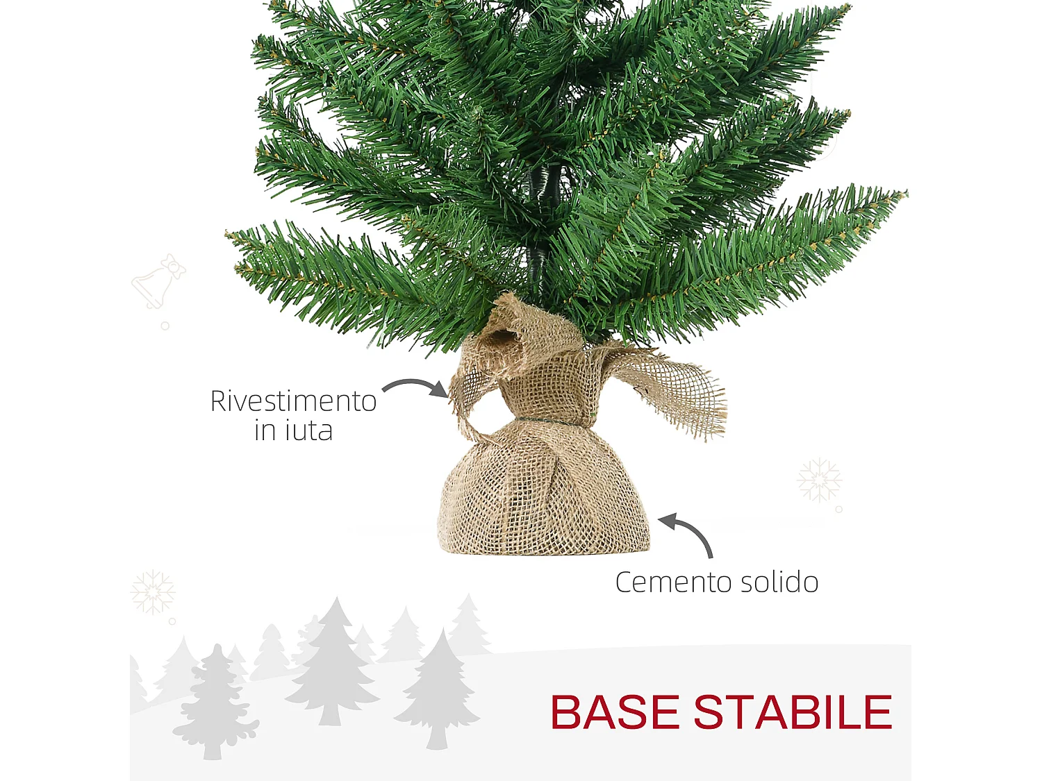 Albero di natale con rami folti e aghi realistici in pvc verde