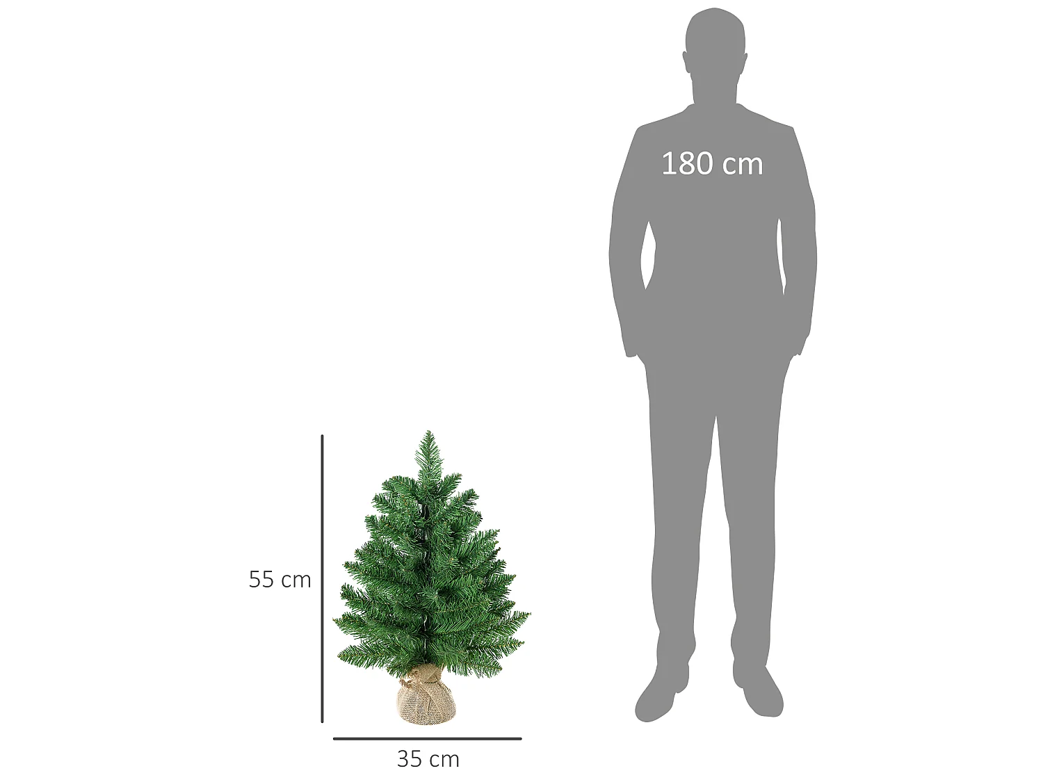 Albero di natale con rami folti e aghi realistici in pvc verde