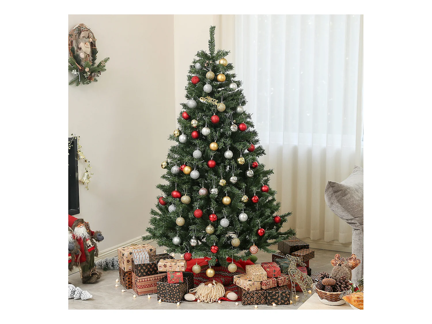 Albero di natale artificiale da 180 cm con 1000 rami verde