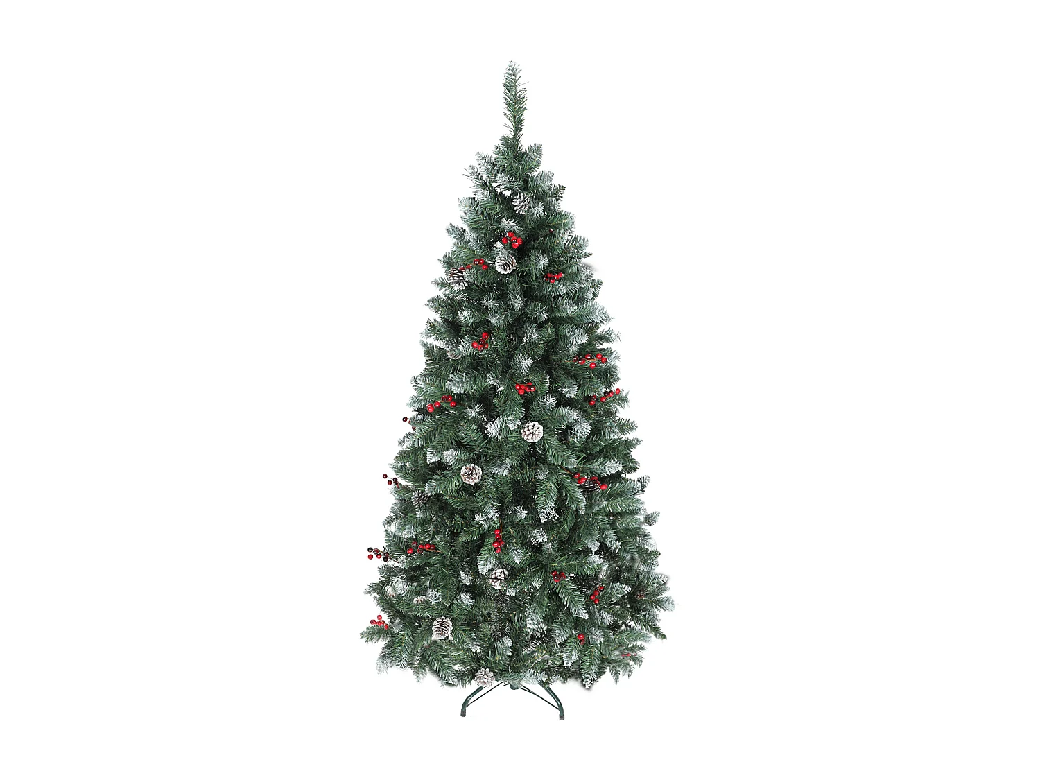 Albero di natale alto 180 cm con 620 rami pigne e bacche decorative