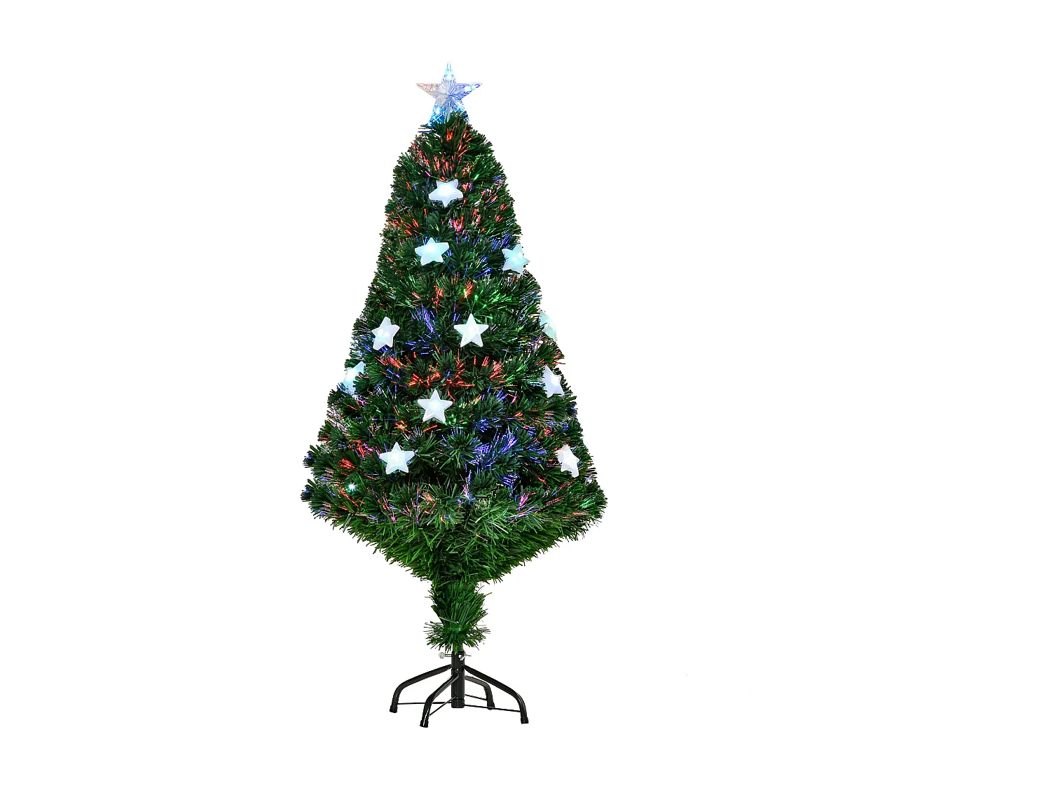 Albero di natale artificiale 120cm fibra ottica e 16 luci led