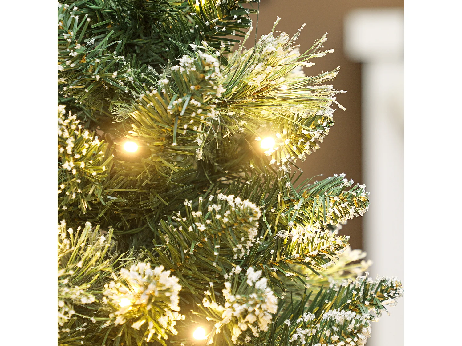 Mini albero di Natale alto 60 cm con luci led bianche e rami con pigne